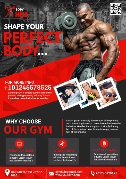 I will create fitness flyer or sports flyer and gym flyer poster