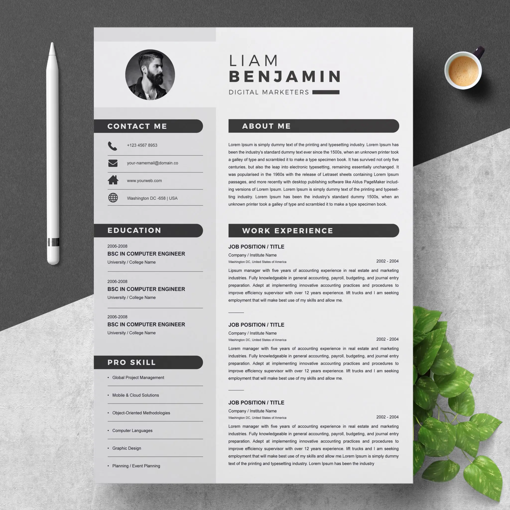 I Will Design You Professional Resume Or CV Template To Use And Apply For Jobs